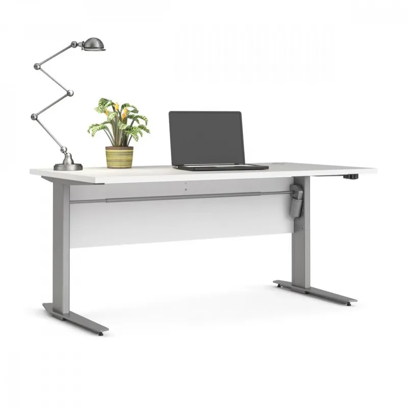 Výškově nastavitelný psací stůl Office 80400/318 bílá/silver grey Jen Po Omezenou Doba