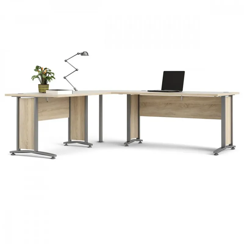 Nová Kolekce Rohový psací stůl Office 80400/72 dub sonoma/silver grey