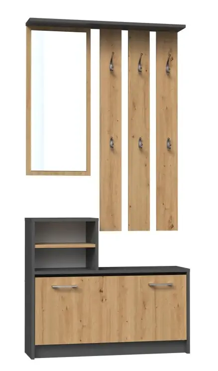 Předsíňová stěna Jantar antracit/dub artisan Originální