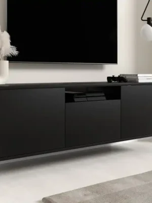 Závěsná TV skříňka Log 150 černá Přímo Od Výrobce