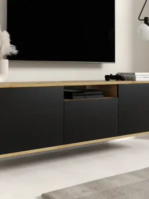 Závěsná TV skříňka Log 150 dub artisan / černá Top Prodej