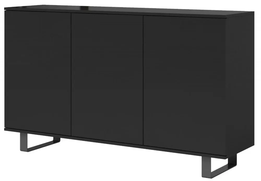 Sezónní Sleva Komoda 3D Log černá - kovové nohy