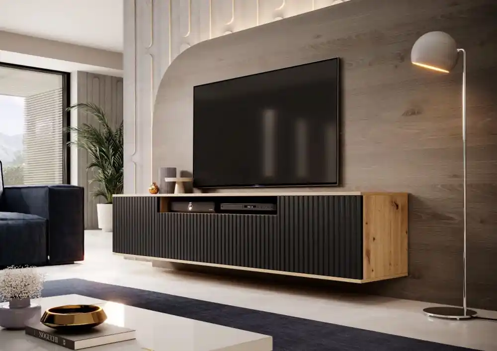 Must-Have Závěsný TV stolek Agne 200 dub artisan / černá
