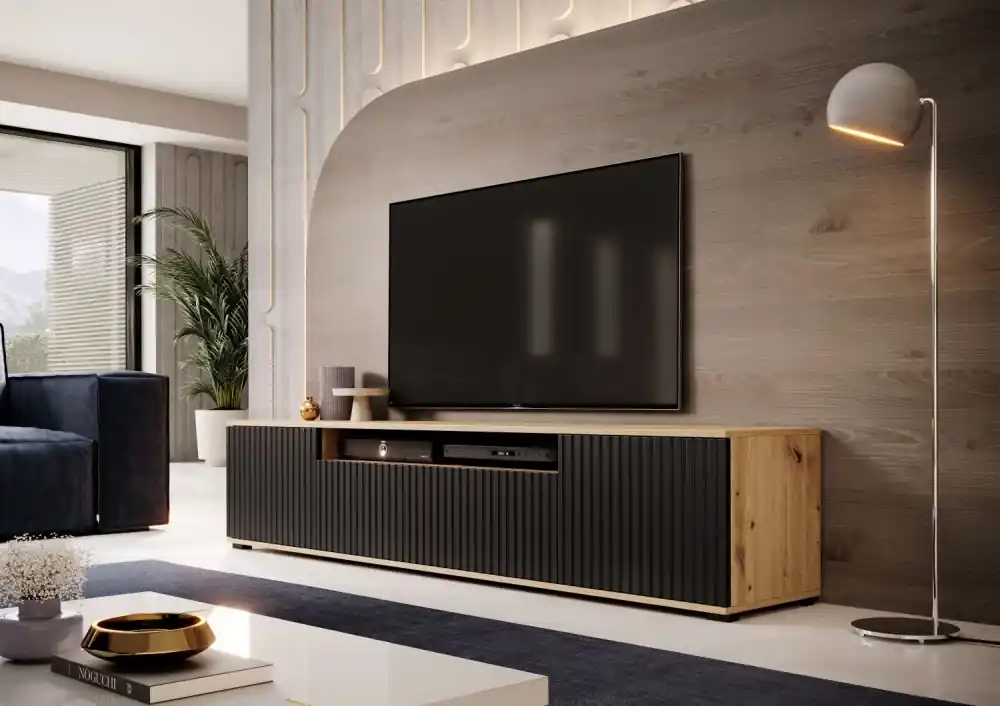 TV stolek Agne 200 dub artisan / černá Autentický