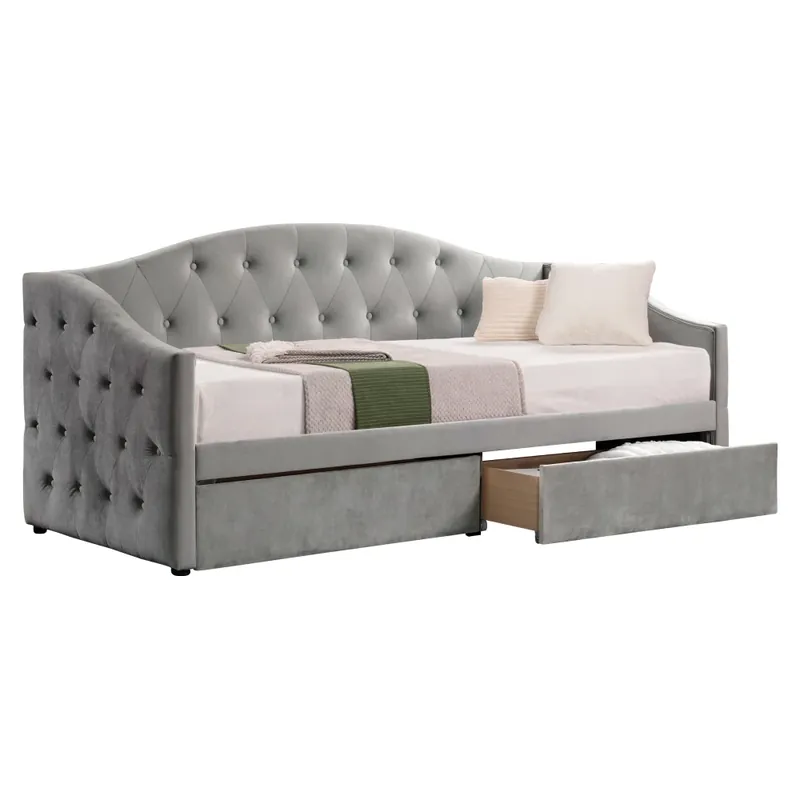 Akční Nabídka Postel s úložným prostorem, 90x200, šedá Velvet látka, ZASKA