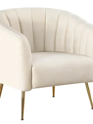 Designové křeslo, béžová Velvet látka/gold chrom-zlatý, BAGY Must-Have