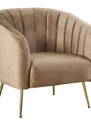 Designové křeslo, hnědá Velvet látka/gold chrom-zlatý, BAGY Speciální Cena
