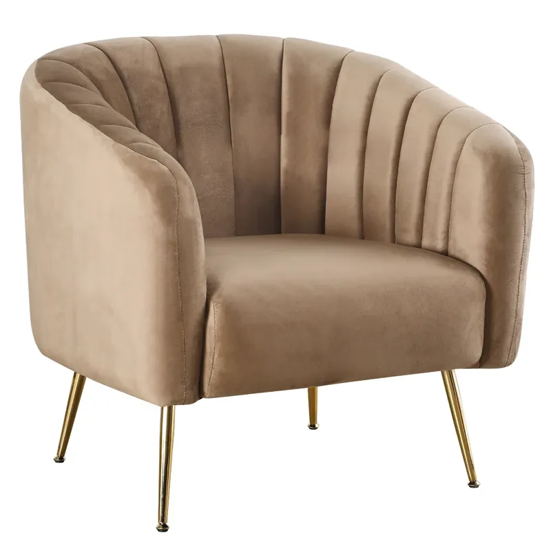 Designové křeslo, hnědá Velvet látka/gold chrom-zlatý, BAGY Speciální Cena