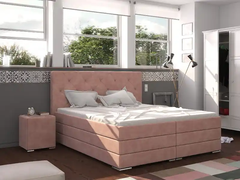 Vysoká postel Tera 140x200 cm - růžová Pouze Dnes