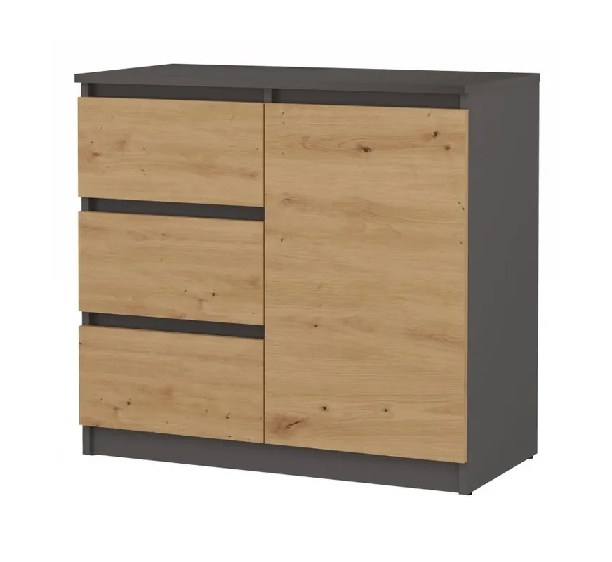 Komoda Malvína 1D3S antracit/dub artisan Top Prodej