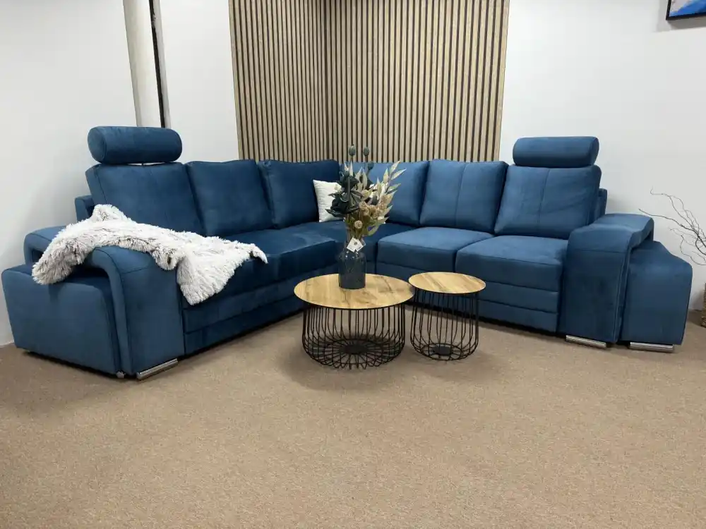 Bezpečná Platba Rohová sedací souprava Endy modrá