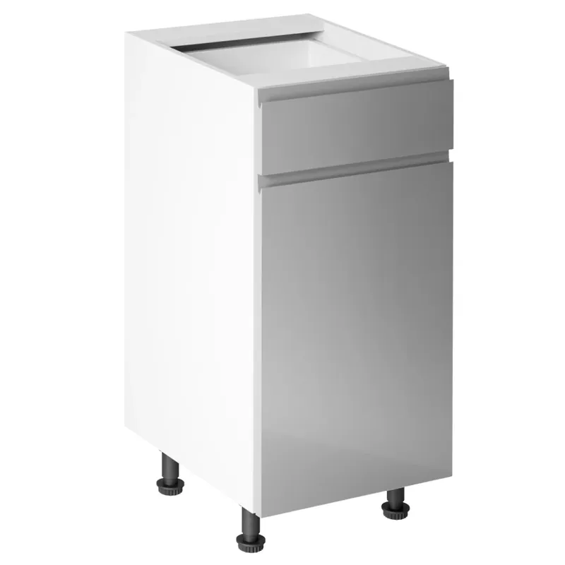 Spodní skříňka, bílá/šedá extra vysoký lesk HG, AURORA D40S1 Časově Omezené