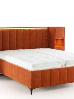 Zlevněný Čalouněná postel Senátor s LED a USB 160x200 cm