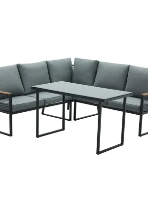 Zahradní set, černá/šedá, FARLY Originální