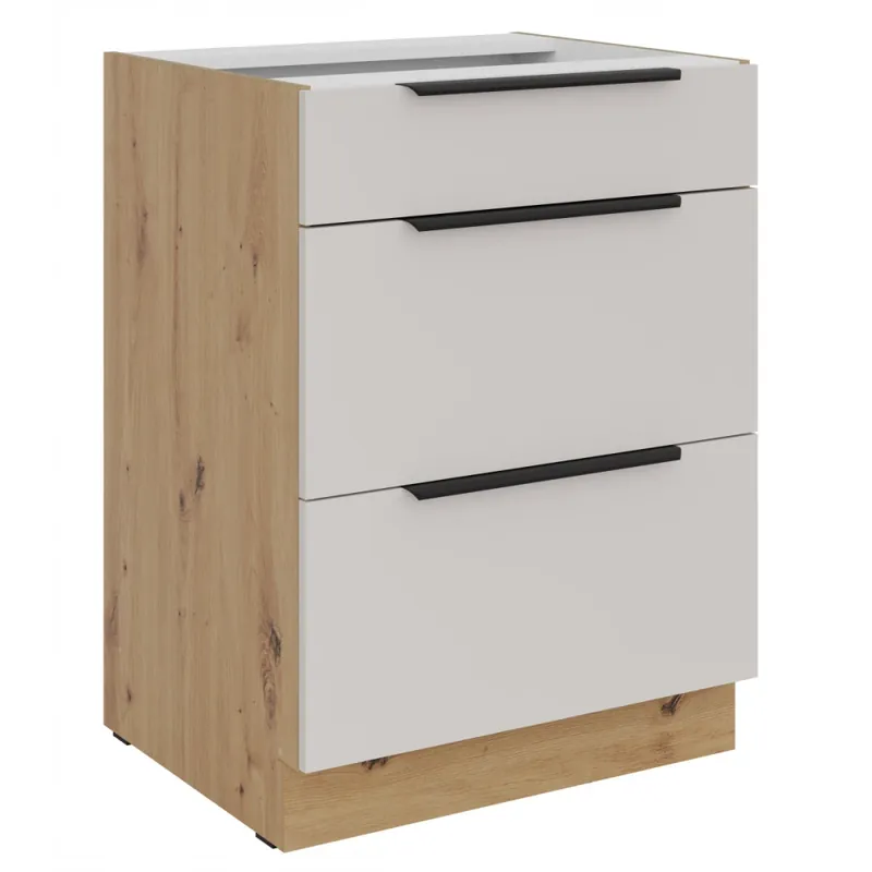 Kuchyňská skříňka Selva 60 D 3S dub artisan/kašmír Oblíbený