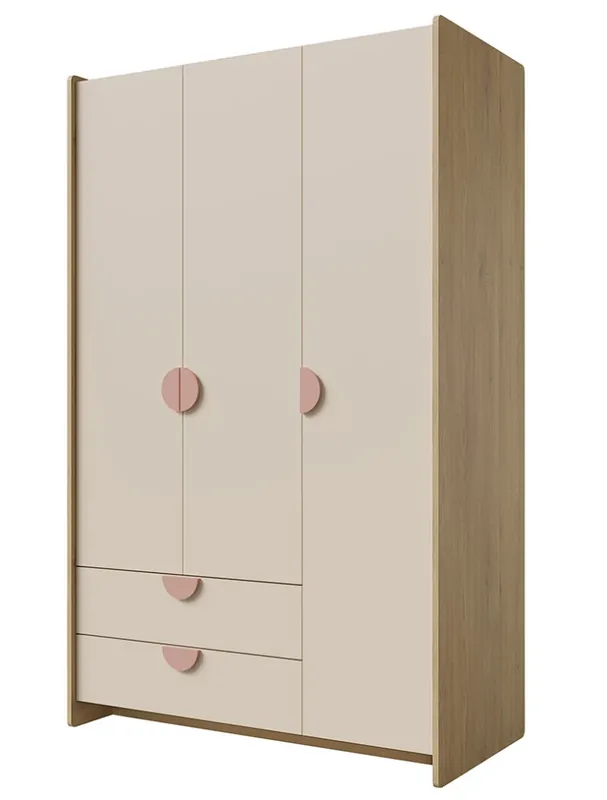 Poslední Šance Skříň Leya R1 dub cremona/macadamia/pudrová růžová