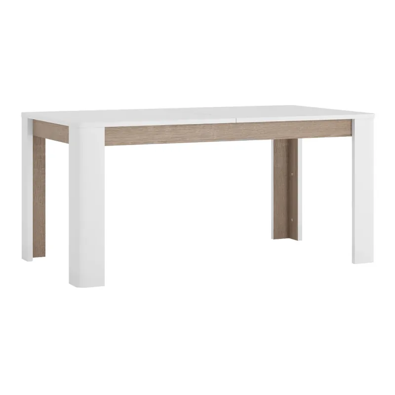 Jídelní rozkládací stůl, bílá extra vysoký lesk HG/dub sonoma tmavý truflový, 160-200x90 cm, LYNATET TYP 75 Kup Teď