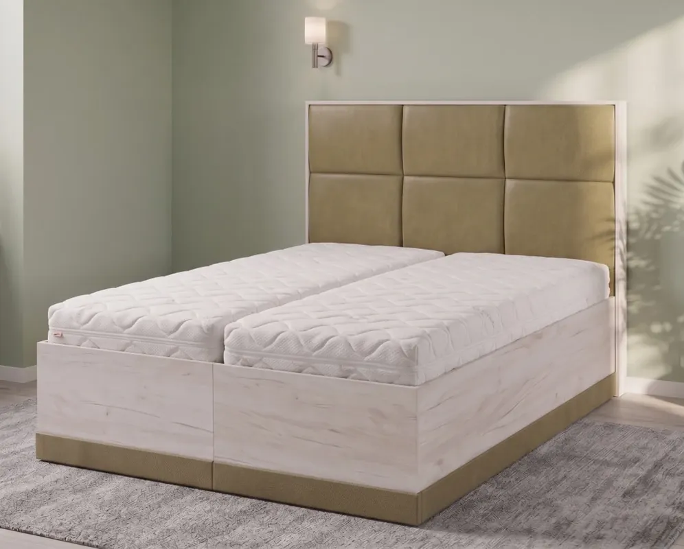 Postel s čalouněným čelem Ontario 280x220 Finální Výprodej