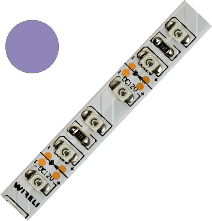 Color LED pásek WIRELI 3528 60 370nm 4,8W 0,4A 12V (fialová - purpurová do růžo Speciální Cena