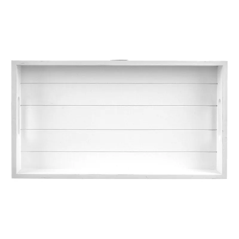 Tác lisované dřevo servírovací 48x30 cm bílá Oblíbený