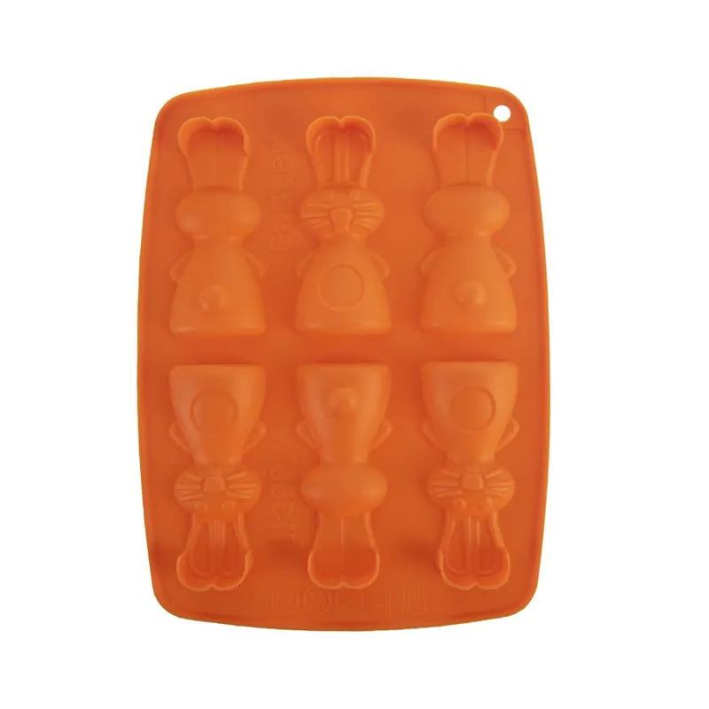 Kup Teď Forma silikon čokoláda zajíčci 6 oranžová