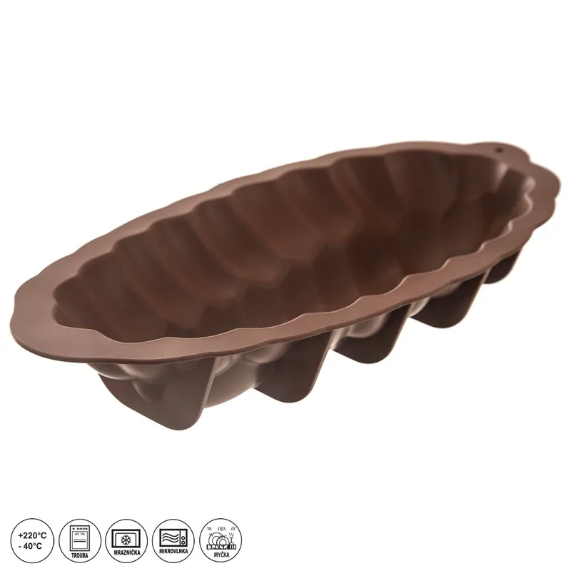 Top Prodej Forma silikon vánočka 41x20,5 cm hnědá
