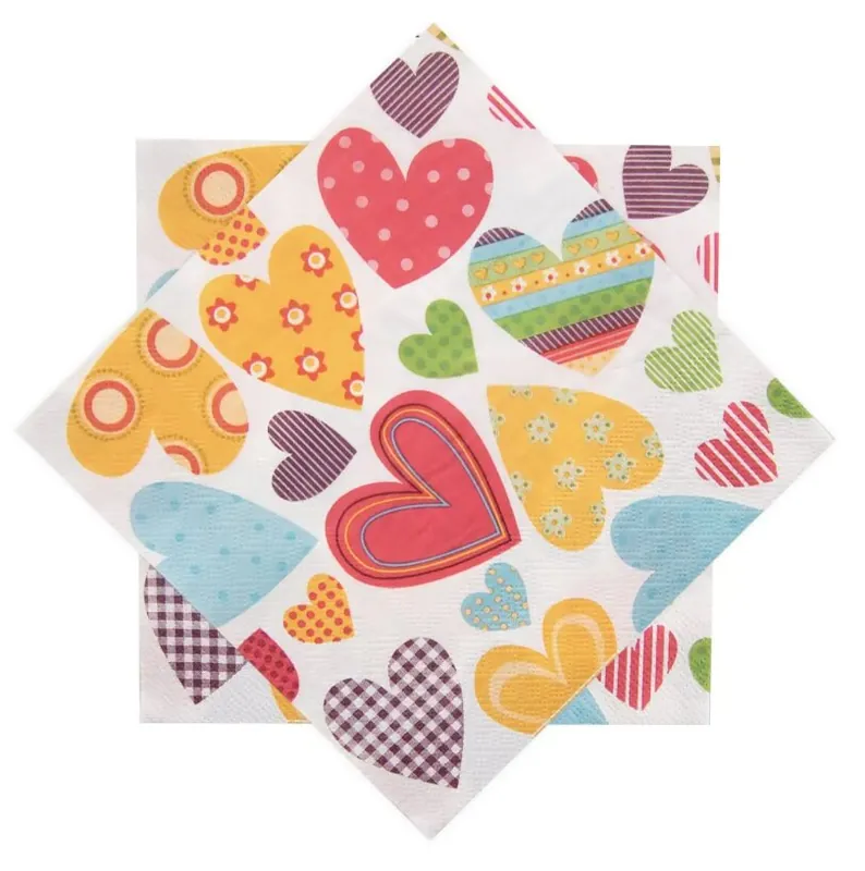 Ubrousek papír SRDCE 20 ks 33x33 cm Jen Po Omezenou Doba