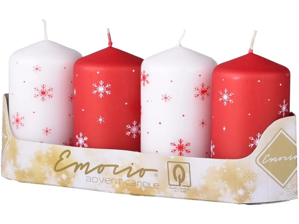 Odeslání Ihned Emocio Válec 4ks 50x90 mm Vločky mix, svíčky