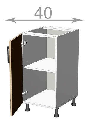 Zlevněný Capri L4082, kuchyňská skříňka š.40, korpus dub Sonoma, dvířka grafit