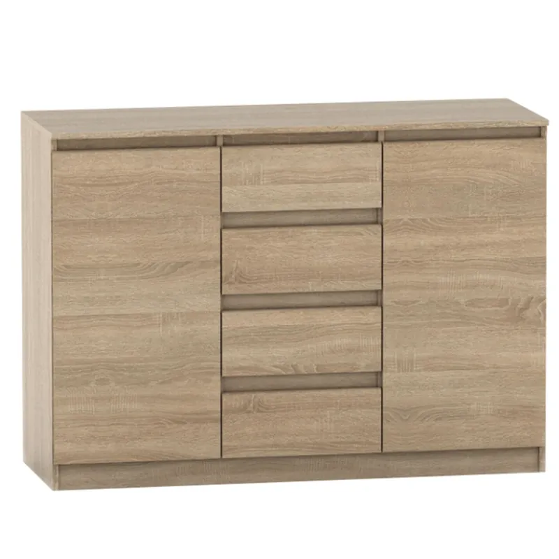 2 dveřová komoda se 4 šuplíky, dub sonoma, HANY NEW 010 Top Prodej