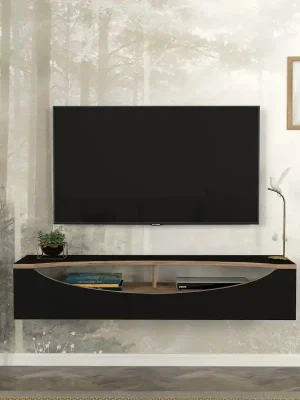 ZUGI závěsný TV stolek, černá/borovice Atlantik Koupit Online