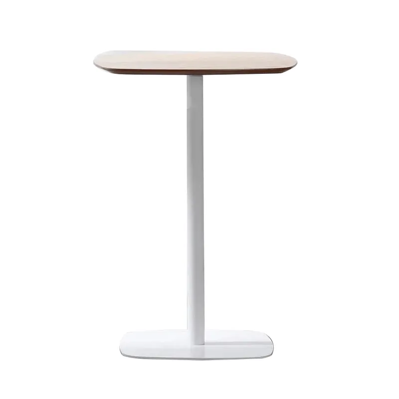 Barový stůl, dub / bílá, MDF / kov, průměr 60 cm, HARLOV Cenový Hit