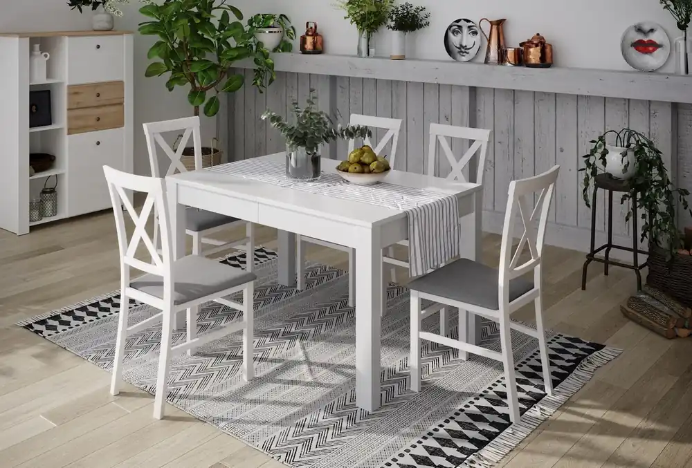 Jídelní stůl rozkládací LIONI 2 bílá mat Must-Have