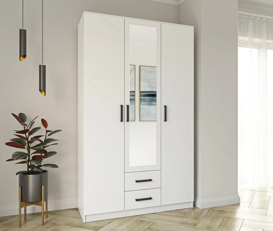 Akční Cena Šatní skříň SIMPLE 120 3D2Dr white nymphea alba