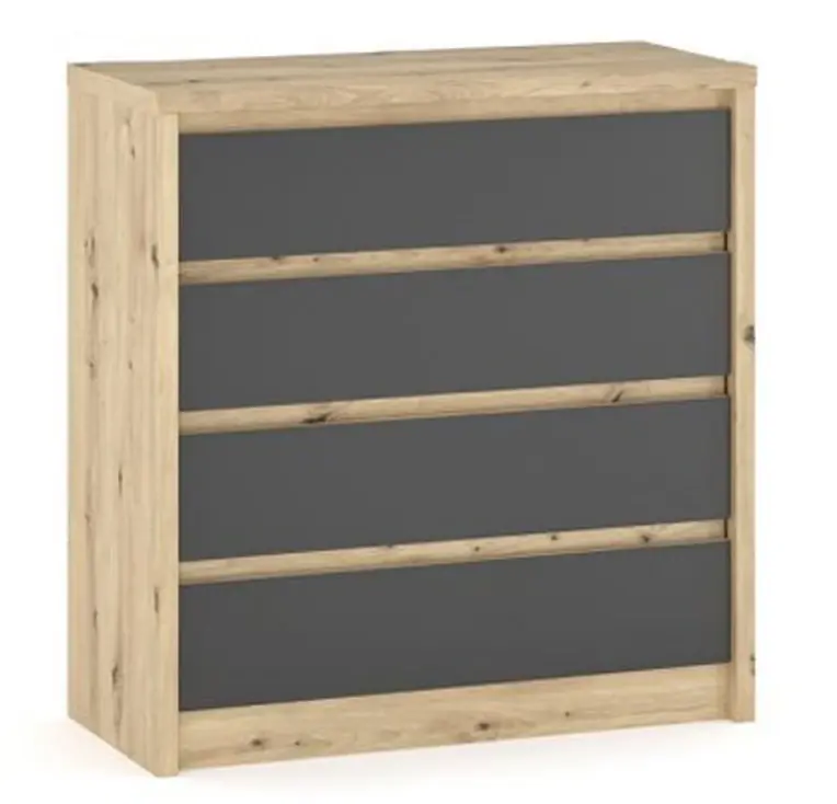 Koupit Online Komoda DOMINIKA 4S dub artisan/šedý
