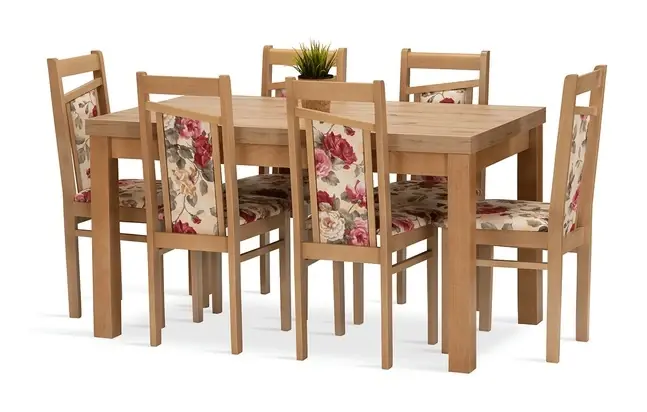 Akce Jídelní set Polar 6 dub artisan/květy
