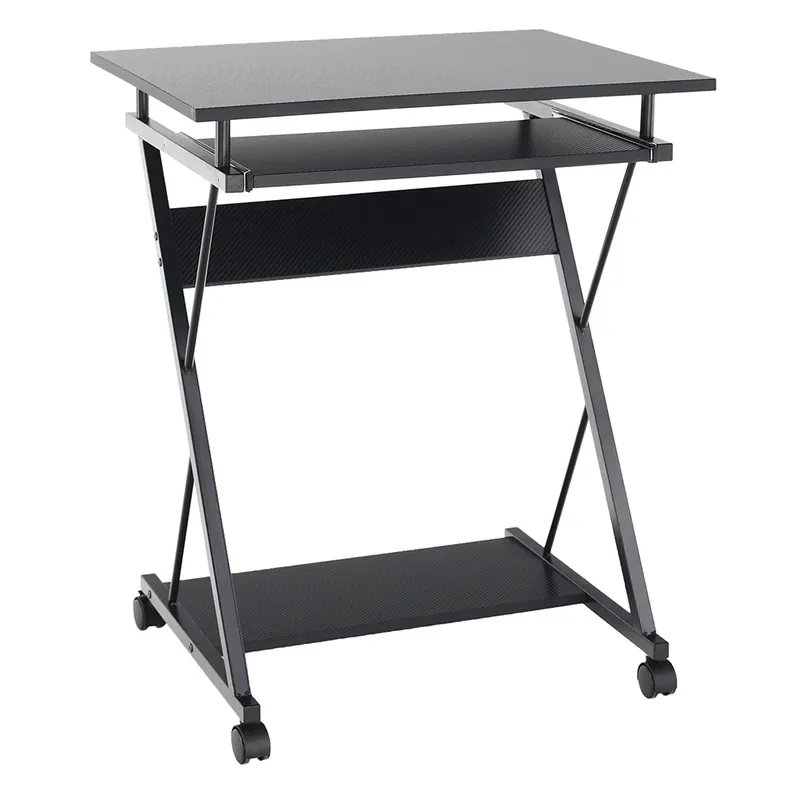 Must-Have Pojízdný PC stůl / herní stůl s kolečky, černá, TARAK