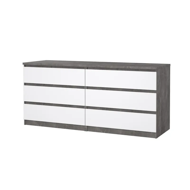 Komoda Simplicity 232 beton/bílý lesk Sleva