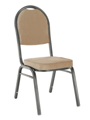 Židle, stohovatelná, látka béžová / rám šedý, JEFF 2 NEW Vysoce Kvalitní