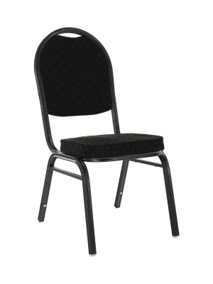 Židle, stohovatelná, látka černá / rám šedý, JEFF 2 NEW Ověřený