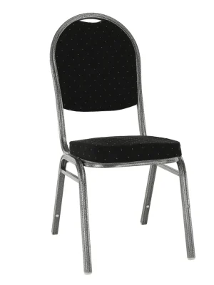 Židle, stohovatelná, látka černá / šedý rám, JEFF 3 NEW Speciální Cena