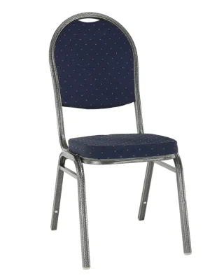 Židle, stohovatelná, látka modrá/šedý rám, JEFF 2 NEW Cenově Výhodný
