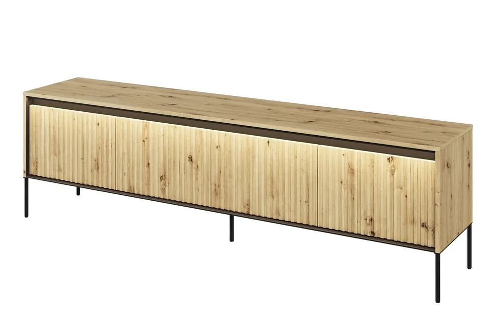 Levný Televizní stolek 4D 193 s LED IPOLIS dub artisan/černá
