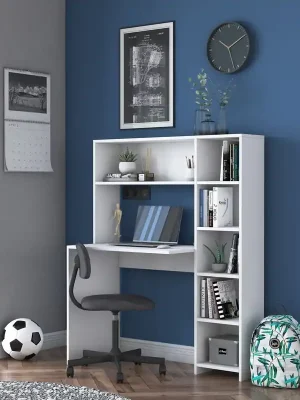 Zlevněný Pracovní stůl s regálem LARGS bílá