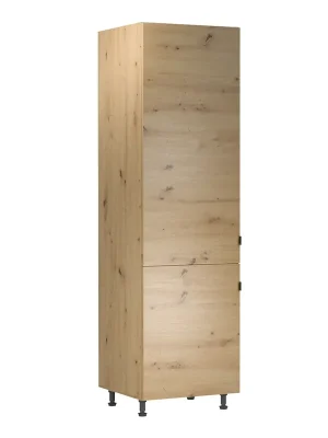 Vysoká skříňka na chladničku, dub artisan, univerzální, LANGEN D60ZL Poslední Šance