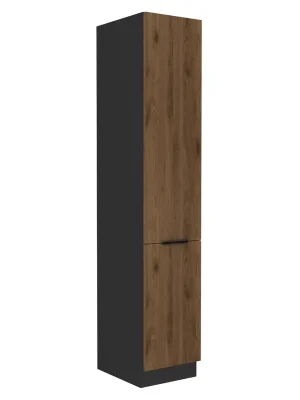 Vysoká skříňka, ořech okapi/černá, MENZO 40 DK-210 2F Autentický