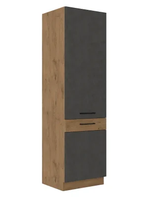 Vysoká skříňka, šedá matná / dub lancelot, VEGA 60 DK-210 2F Cenový Hit