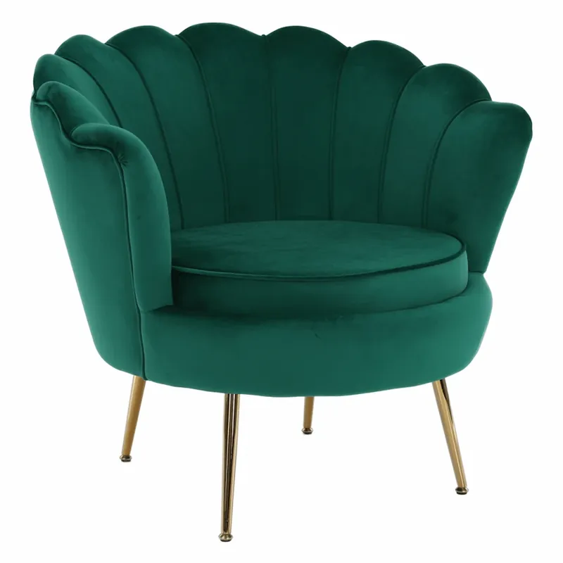 Křeslo ve stylu Art-deco, smaragdová Velvet látka / gold chrom-zlatý, NOBLIN Značkový