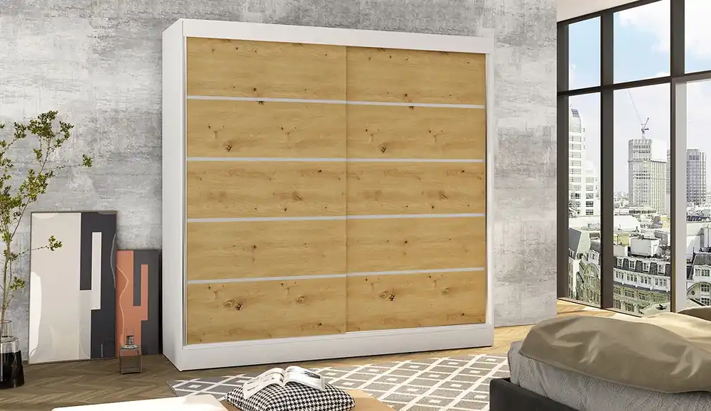 Skříň Baja IV 200 bílá/artisan Nejlepší Volba