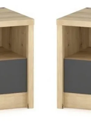 Poslední Šance Noční stolek 2 ks DOMINKA dub artisan/šedý